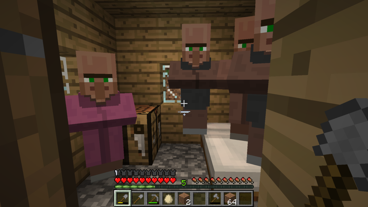マイクラ日記 11日目 村と畑と植林と露天掘り Padmacolors